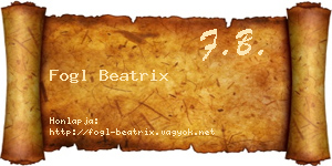 Fogl Beatrix névjegykártya